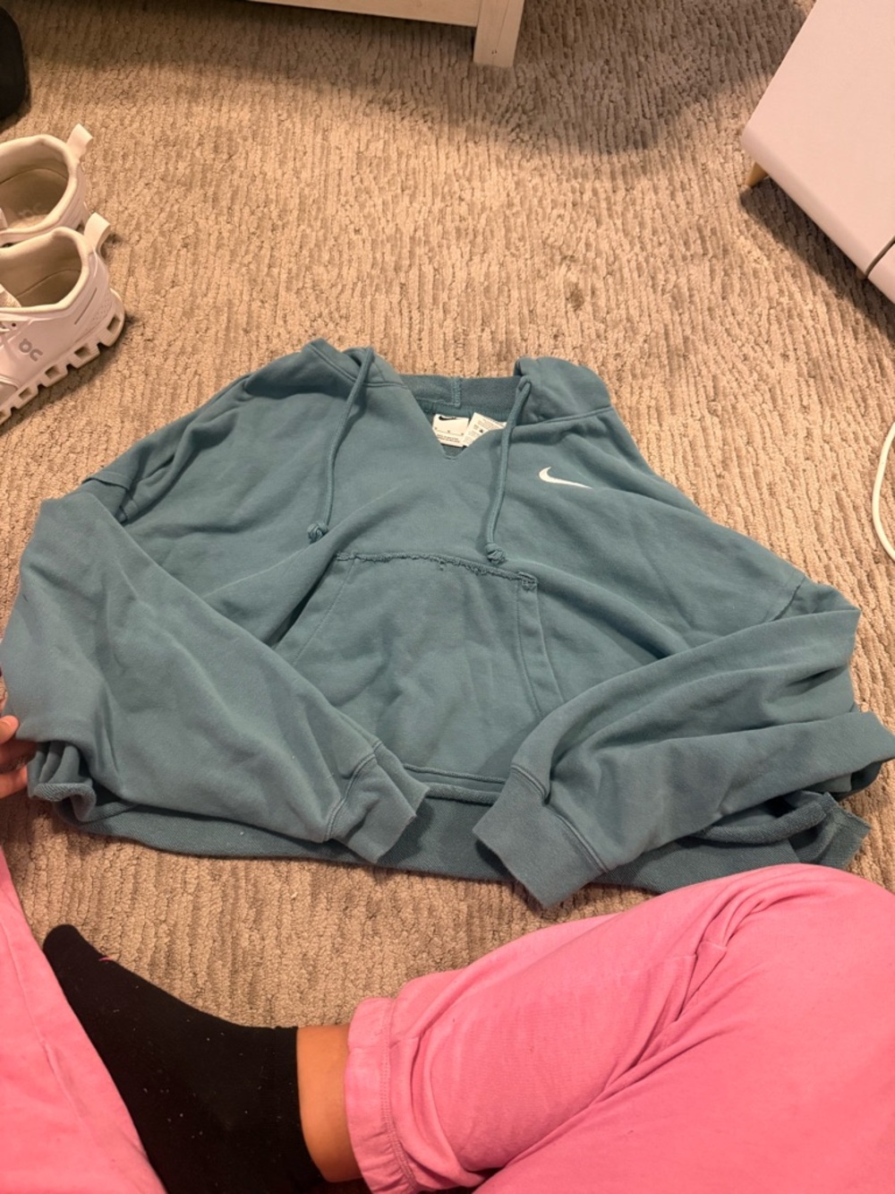 Nike Teal Pullover Hoodie with White Swoosh